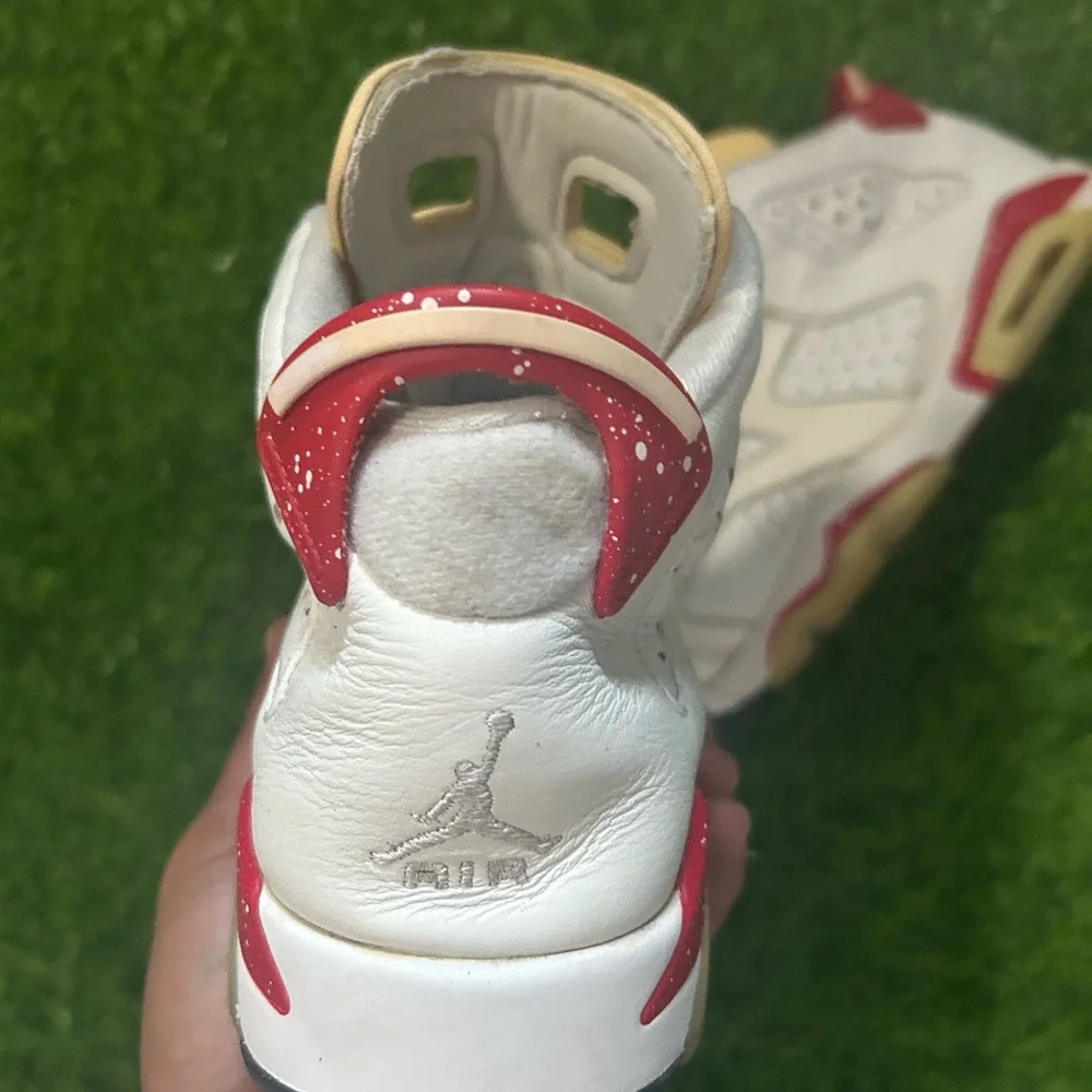Air Jordan 6 Red Oreo Size 7Y GS White Red Used No Box